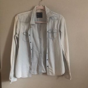 American Eagle snap button up denim shirt